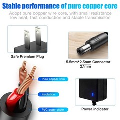 24V DC Power Supply 1.5A 36W AC Adapter 10ft Power Cord 100-240V AC to DC 24 …