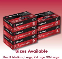 Black Nitrile Exam Gloves – Disposable Multi-Purpose Use Medical Gloves Use f…