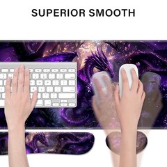 Desk Pad and Keyboard Wrist Rest, Large Mouse 31.5 x 11.8 inches, Dragon