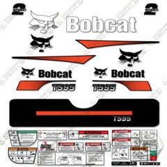 Fits Bobcat T595 Decal Kit Skid Steer (Curved Stripes) – 7 YEAR 3M VINYL!
