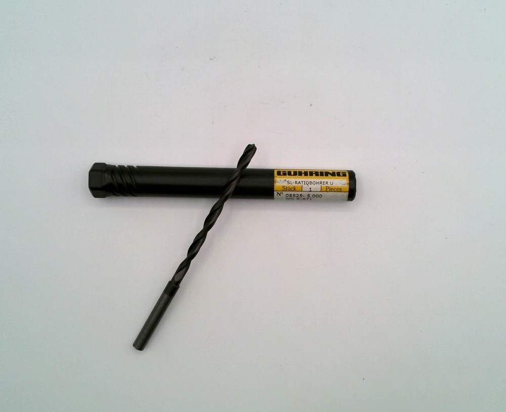 Guhring 05525-5.000 RT100U 5mm (0.1969″) 12xD Carbide Coolant Through Drill New