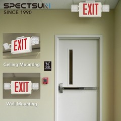 UL Listed-2 Packs Red Led Exit Sign with Battery Backup For Led Emegency Lights.