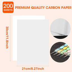 200 Sheets White Carbon Transfer Papergraphite Tracing Paper with Embossing Styl