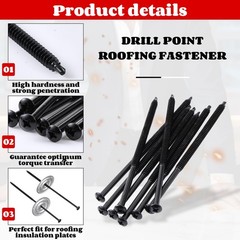 1 Pack 6” Black Structural Wood Screws Heavy Duty Exterior Fasteners with Ph…