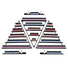 5 Tiers Metal Triangle Nail Polish Display Racks Black Wall-Mounting Shelf Kit