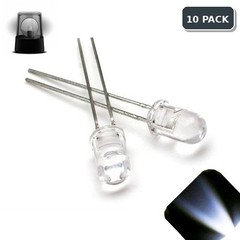 10 x LED 5mm Cool White Fast Flashing Blinking Strobe Ultra Bright LEDs 2Hz Mod