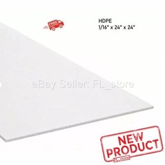 HDPE Plastic Sheet 1/16 x 24″ L X 24″W High Density Polyethylene Off-White NEW