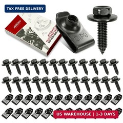 50 Pcs Automotive Body Bolts/Screws & U-Nut Clips Kit, Multipurpose Fender Bolts