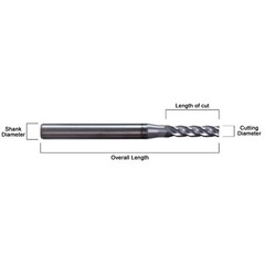 5 PCS 3/32″ 4 Flutes 1-1/2″ Overall Square Carbide End Mill Bit AlTiN Coated