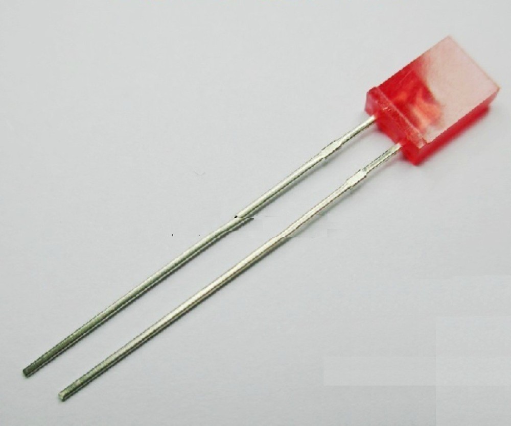50pcs 2x5x7mm Rectangle Red Red LED Light Emitting Diode new