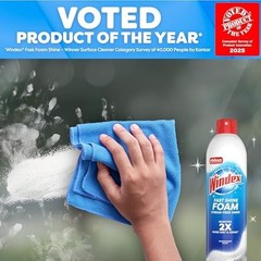Windex Fast Shine Foam Glass Cleaner, No-Drip 19 Fl Oz (Pack of 1), White