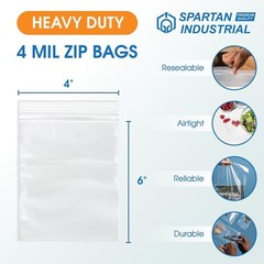 4×6 Inch 1000 Count 4 Mil Clear Zip Seal Bags – Organization Storage