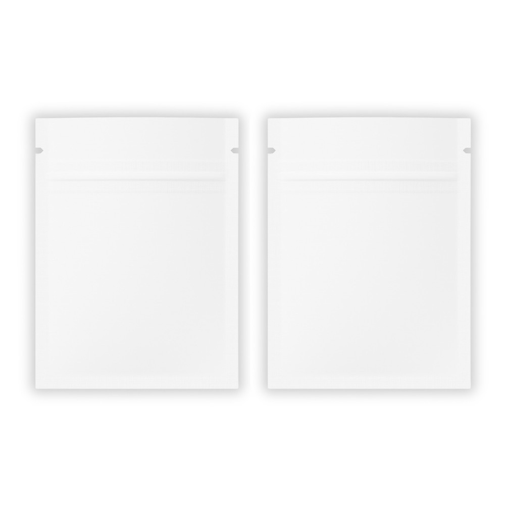 100/200/500 Matte White Mylar Foil Smell Proof Reclosable Zipper Seal Lock Bags
