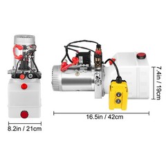 VEVOR 3 Quart 12V KTI Double Acting Hydraulic Pump with Manual Override