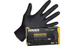 SAS Raven Powder-Free Black Nitrile Gloves CASE (10 BOXES)