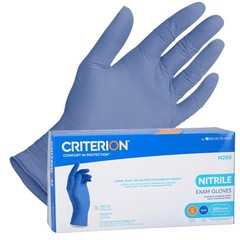 Henry Schein Criterion N200 Nitrile Exam Gloves, Latex-Free, Textured, Blue, Dis
