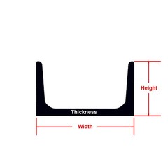 2″ x 1″ x 1/8″ x 36″, A36 Steel Channel, Hot Rolled