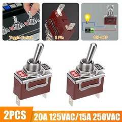 Toggle Switch 12V 30A Heavy Duty ON/Off 2Pin SPST Waterproof Toggle Switch 2Pack