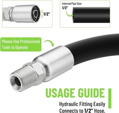 12pcs 1/2″ NPTF Hydraulic Hose End Fittings, 1/2″ I.D. Hose x 1/2″ NPTF Male A++