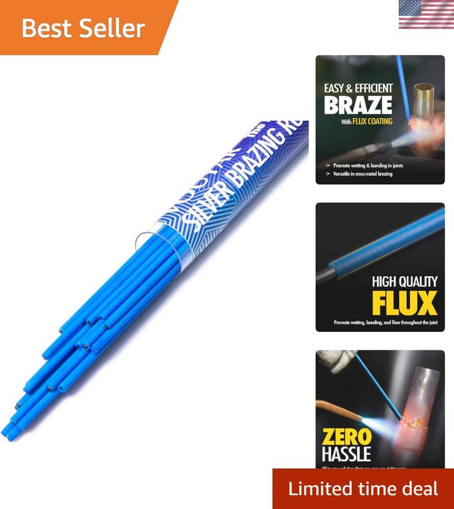 20 Flux Coated Brazing Rods Bcup-5 15% Silver for HVAC & Refrigeration 1/16″ …