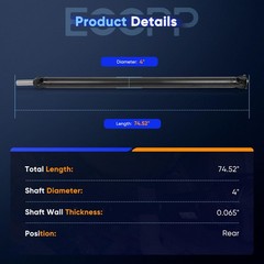 Rear Prop Driveshaft Assembly for 11-18 Ram 1500 19 Ram 1500 Classic 68034653AB