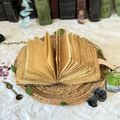 400 Pages – Grimoire Fox Leather Journal Blank Spell book of shadows Fat journal