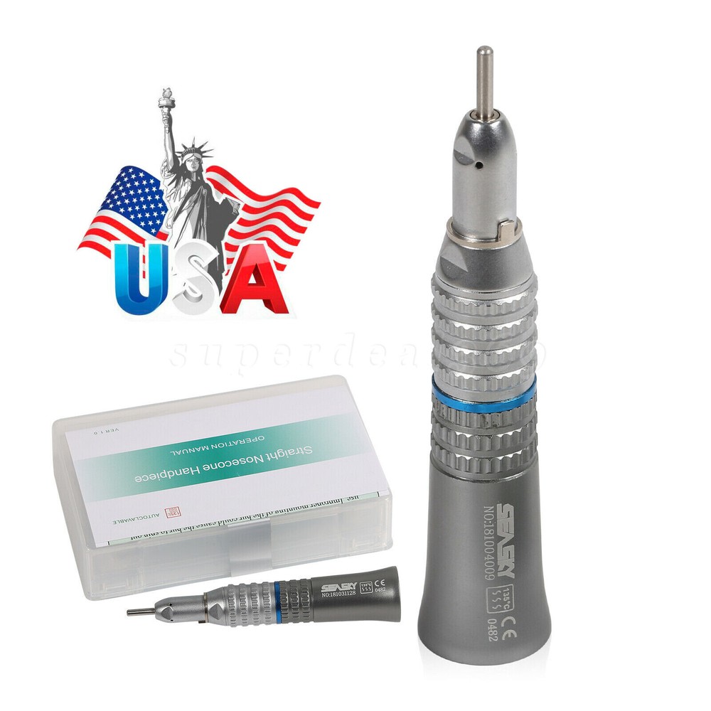 NSK Style Dental Low Speed Handpiece Straight Contra Angle Air Motor 1:1 Attach