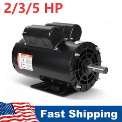 2/3/5 HP SPL Air Compressor Electric Motor 230V 17.6Amps 56 Frame 3450RPM CW/CCW