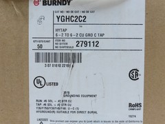 1 box of 50 NEW Burndy YGHC2C2 Hytap Grounding Compression C-Tap 6-2To6-2 CU GRD
