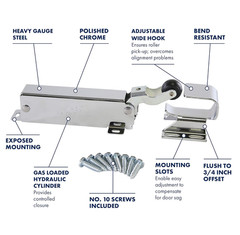 For Kason 1094 SureClose Hydraulic Door Closer with Flush to 3/4 Inch Hook