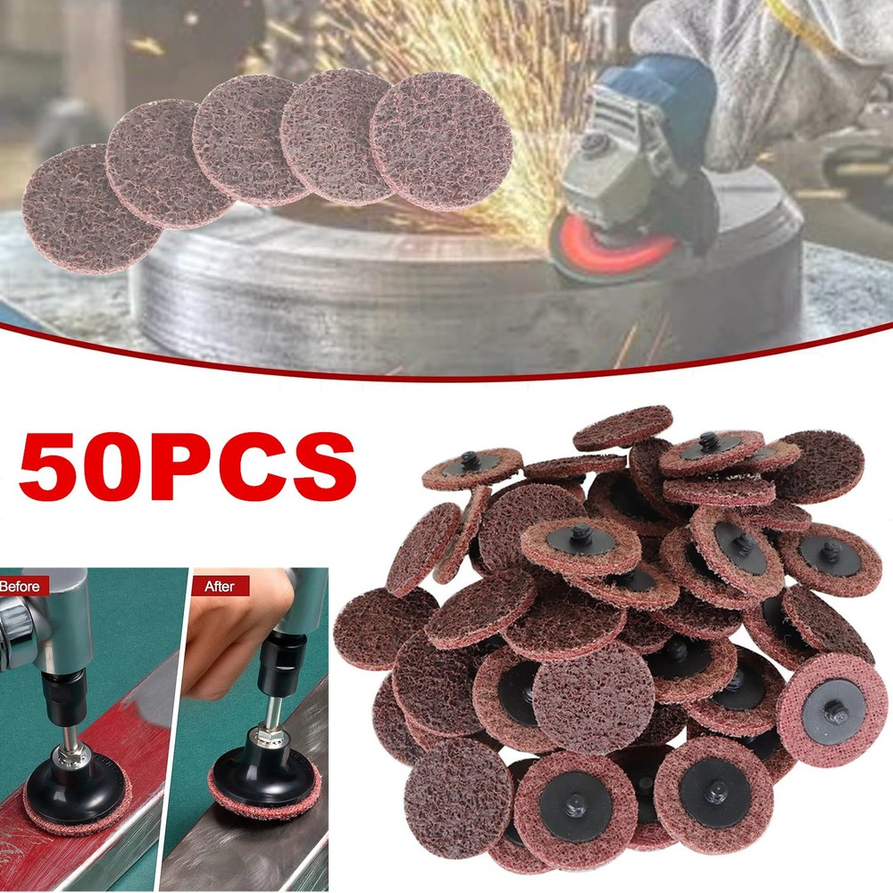 50PCS 2″ Quick Change Surface Conditioning Sanding Discs R Type Medium Grit US