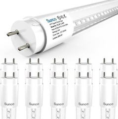 Sunco 10 Pack T8 LED Tubes 4FT Fluorescent 10 Pack, 5000k Daylight