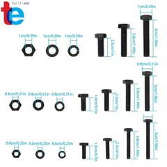 272PCS Hex Bolts Screws With Nuts Flat Lock Washers Assortment Kit 1/4 5/16 3/8