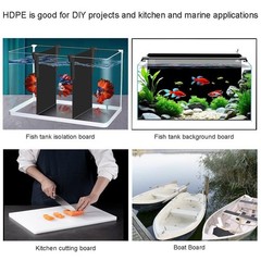 High-Density Polyethylene (HDPE) Plastic Sheet 1/8″ Thick 8″ X 12″- Black HDP…