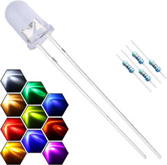 200Pcs 10 Colors X 20Pcs 5Mm LED Light Emitting Diode Assorted Kit 29Mm Lead Cle