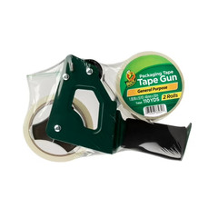 Duck General Purpose Packing Tape Gun with Foam Handle, Clear, 1.88 in x 55 yd,