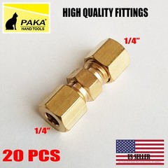 20 PC – 1/4″ ( 6 mm ) UNION COMPRESSION FITTINGS BRASS