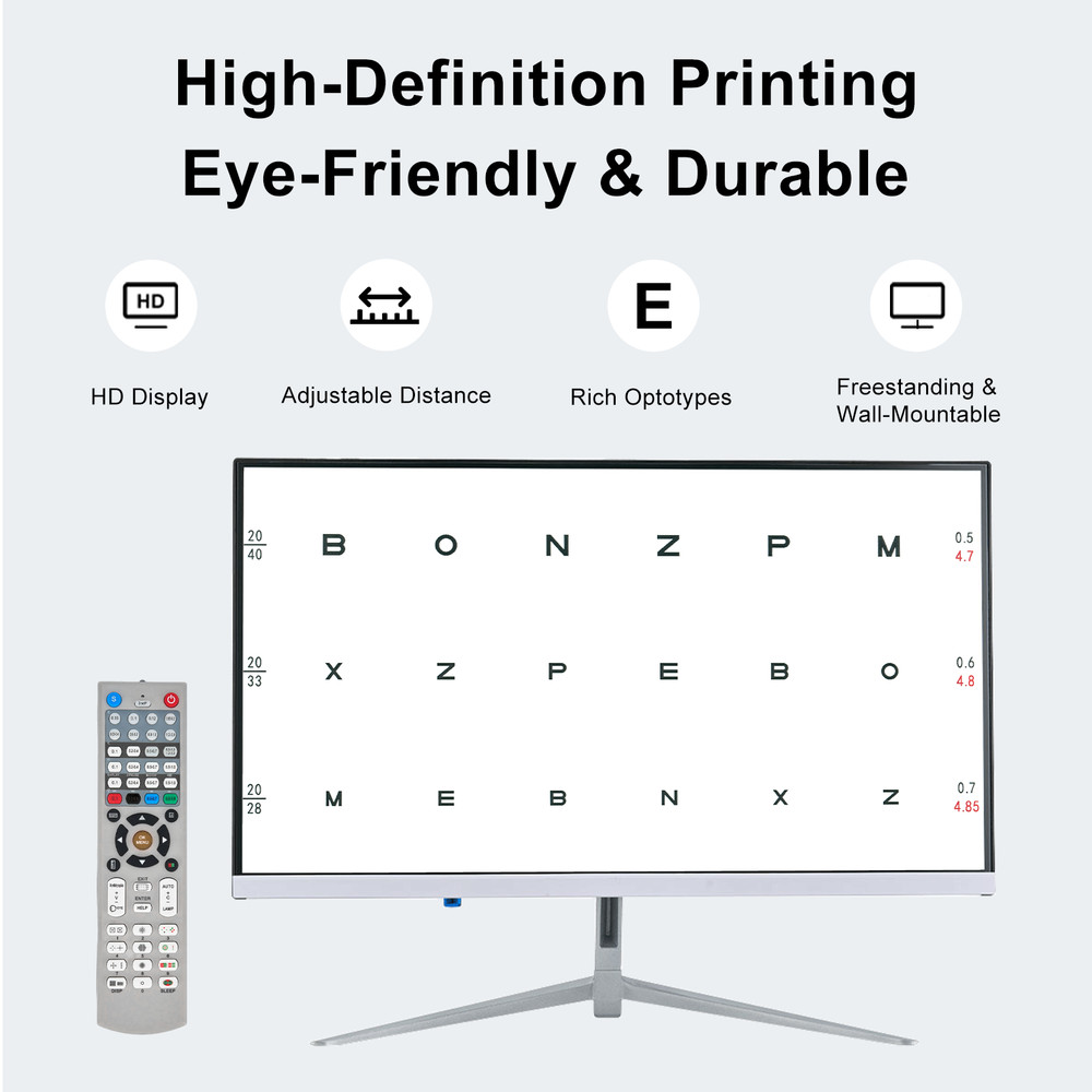 Frameless 21.5-inch LCD optometer vision test projector display for eye exams