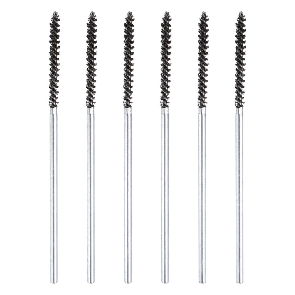 6pcs Pipe Cleaners Brush Set 0.2 Inch Stainless Steel Bristles for Tube Silver