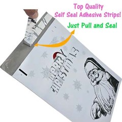 10×13 Merry Christmas Combo! Santa, Snowmen and Wreath Poly Mailers, Festive Gra