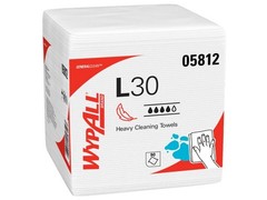 Kimberly-Clark 05812 Cleaning Towels, Wypall L30, Heavy Duty,12′ x 12.5′, White,