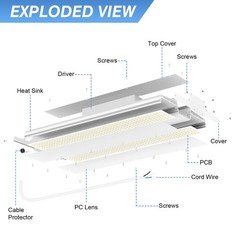 2FT Linear LED High Bay Light 300W 2Pack Commercial Warehouse Shop Light Fixture
