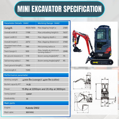 TYPHON Terror XVIII Prestige Mini Excavator 2 Ton AC Cabin DIgger Kubota D902