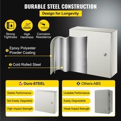 VEVOR Steel Electrical Box Electrical Enclosure Box 16x16x6” Carbon Steel IP65