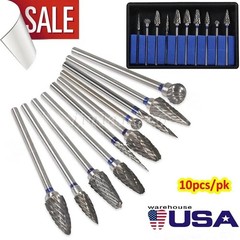 10pcs/Set Dental Tungsten Carbide Burs Plaster Alloy Acrylic Drill Polisher
