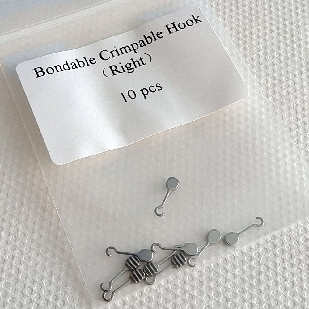 10Pcs Dental Orthodontic Bondable Crimpable Hooks Surgical Long Hook Right/Left