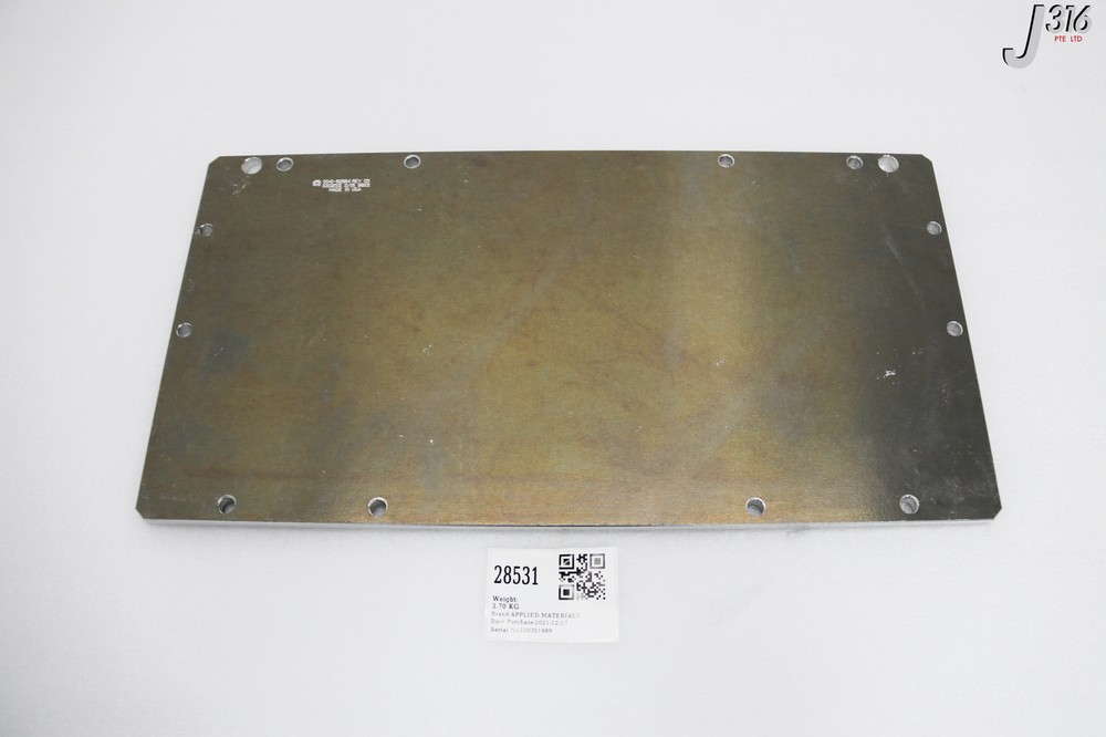 28531 APPLIED MATERIALS CHAMBER PLATE ASSY, 51.5CM X 26.5CM 0041-62994