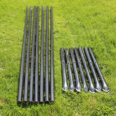 Black PVC Coated Galvanized Steel Posts With Sleeves For 6′ Deer Fencing 7pk.