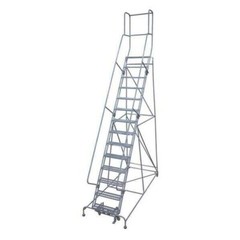NEW! Cotterman 182in H Steel Rolling Ladder-14 Step Serrated-450lb Load Cap!!