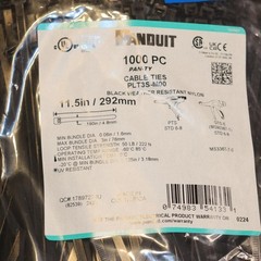 One Bag of UV Panduit Cable Ties PLT3S-M00 11.5in 50lb 1000 pc PAN-TY More Avail